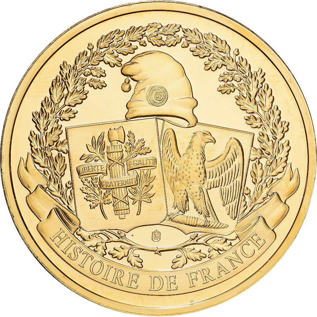 França, medalha, Histoire de France, bataille de Marignan 1515, Cobre Dourado
