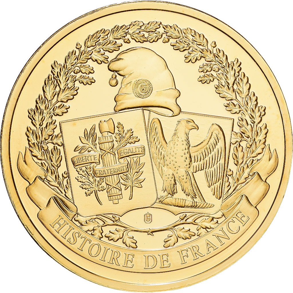 França, medalha, Histoire de France, Le Moulin de Valmy, Cobre Dourado