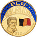 Liberia, 10 Dollars, Ecu Belgium, 2001, Pokryte Miedź- Nikiel, MS(65-70)