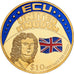 Liberia, 10 Dollars, Ecu United Kingdom, 2001, Cobre - níquel dorado, FDC