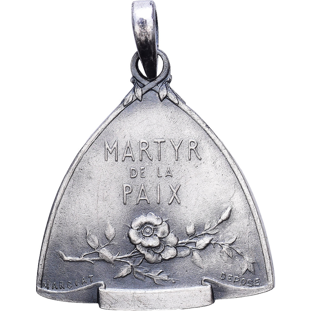 Francia, medalla, Jean Jaurès, Martyr de la Paix, 1914, Bronce plateado, EBC