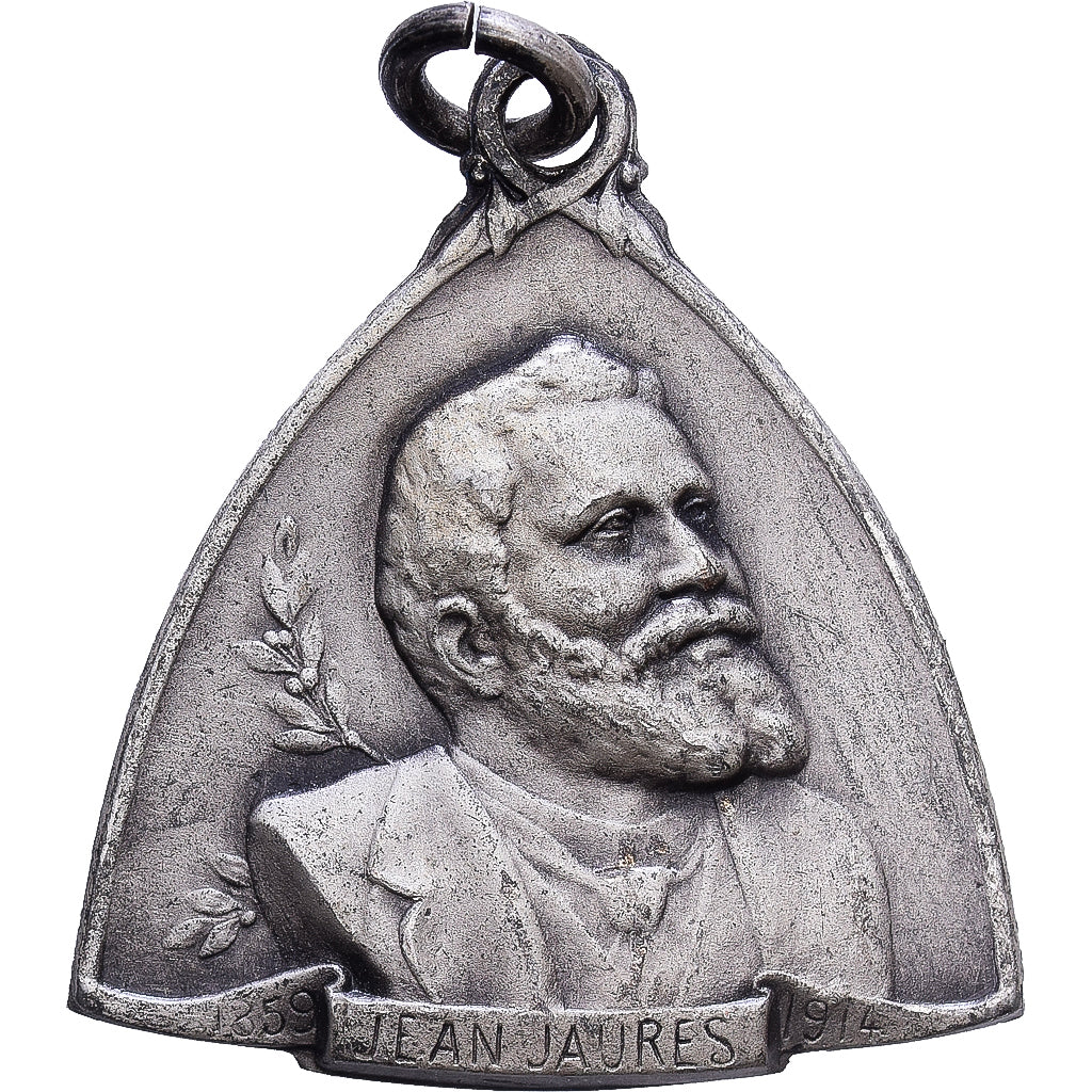 França, medalha, Jean Jaurès, Martyr de la Paix, 1914, Bronze Prateado