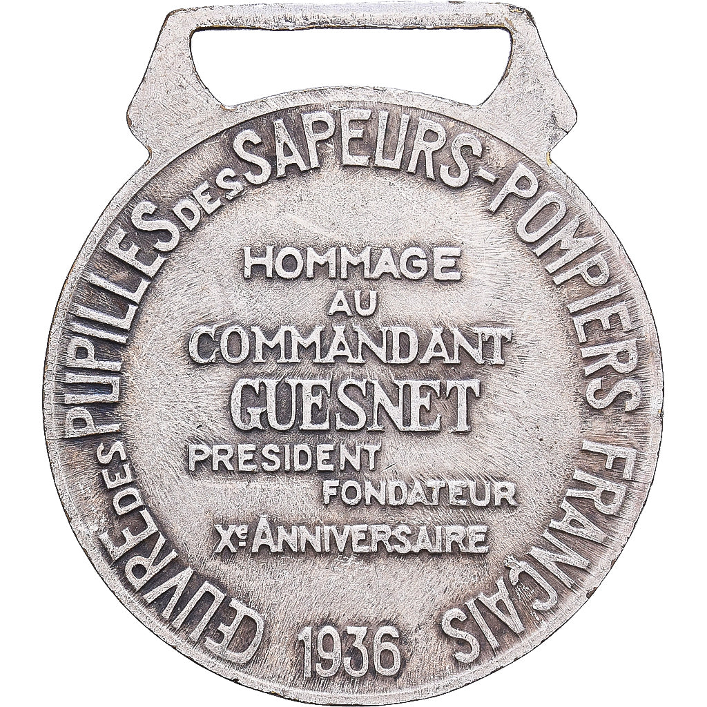 France, Medal, Oeuvre des Pupilles des Pompiers Français, Commandant Guesnet