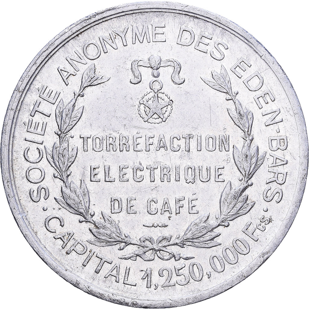 Francia, zeton, Société anonyme des Eden Bars, Lyon, 1892, Aluminio, MBC+
