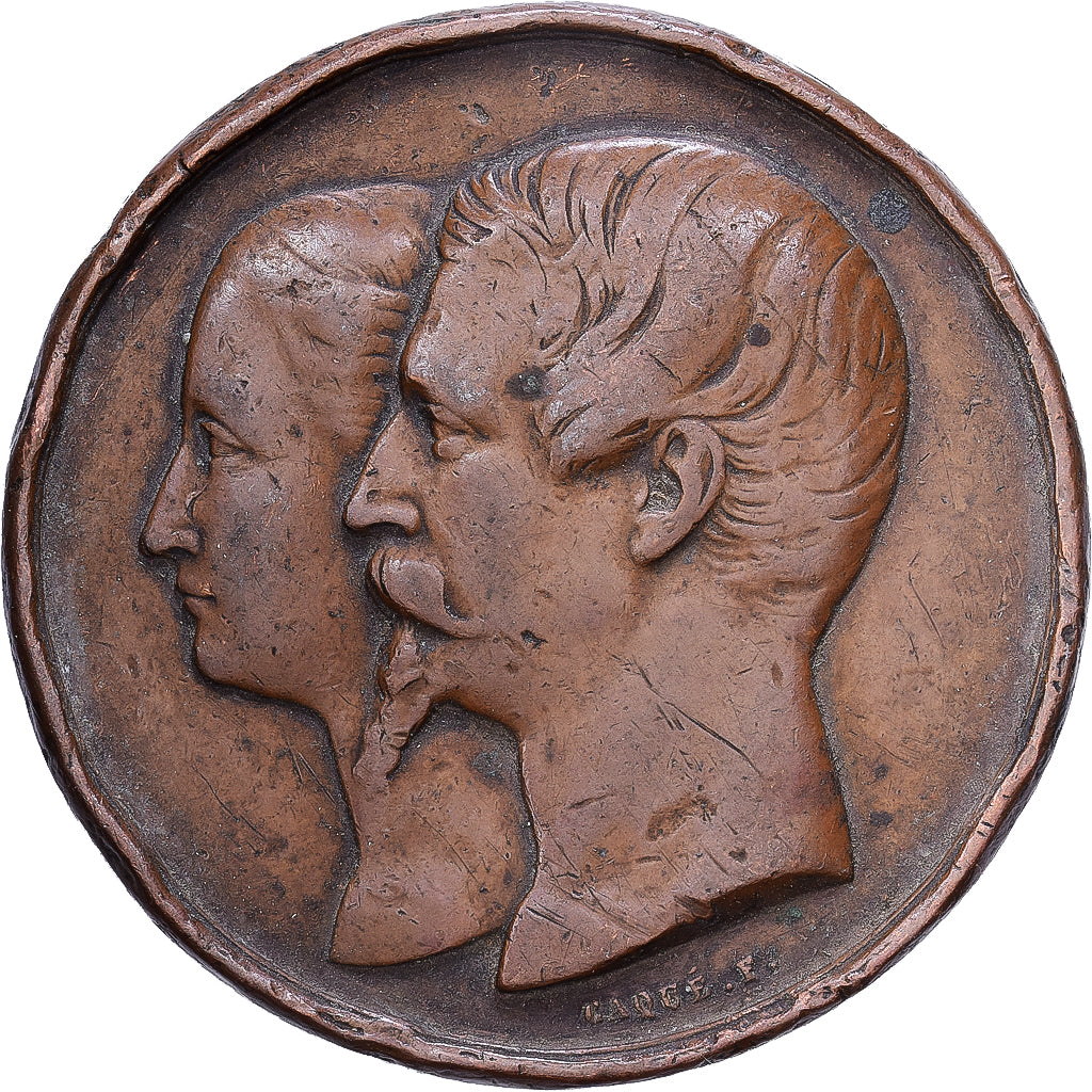Francia, medalla, Napoléon III, Maison la Belle Jardinière, Bronce, Caqué