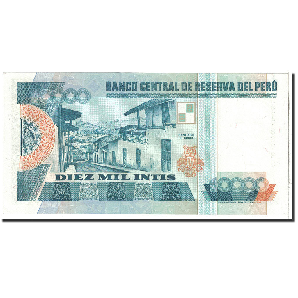Banknote, Peru, 10,000 Intis, 1988, 1988-06-28, KM:140, UNC(64)
