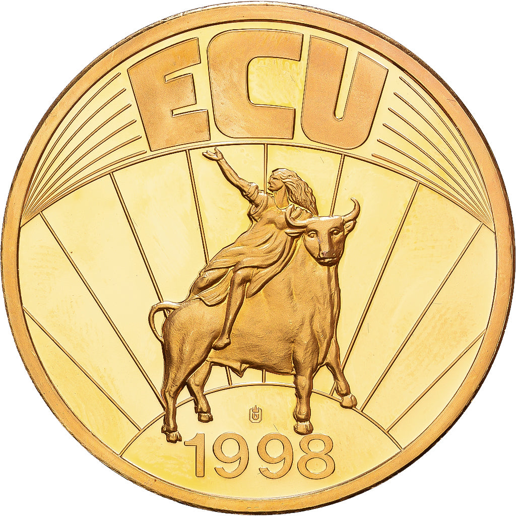 Frankreich, Medaille, Ecu Europa, 1998, Copper-Nickel Gilt, MS64