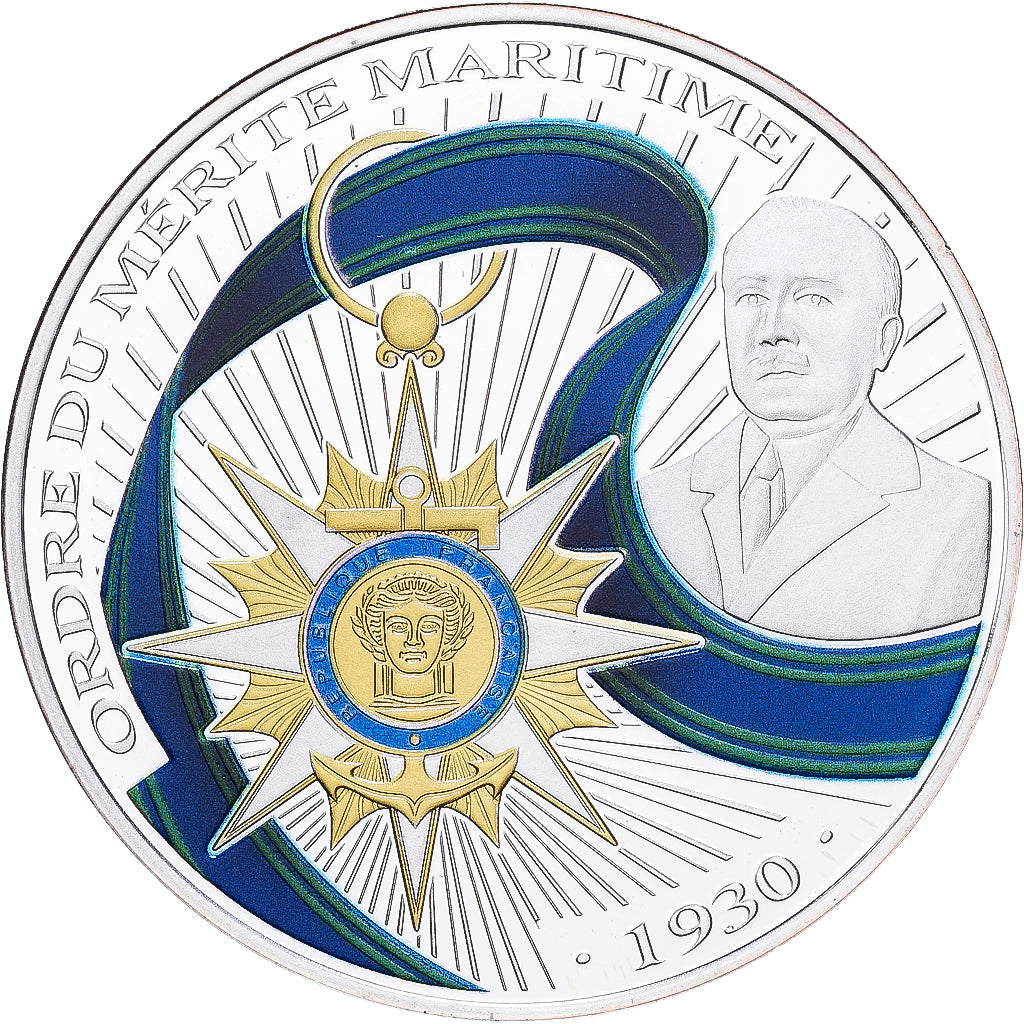 Francia, medaglia, Ordre du Mérite Maritime, Argento, BE, FDC