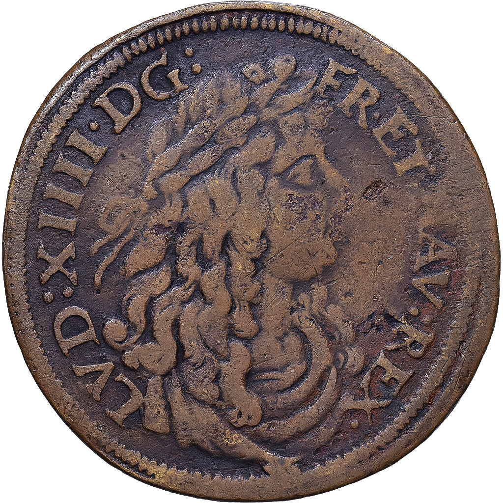 Frankreich, betaalpenning, Louis XIV, Nuremberg, Gottlieb Lauffers, Messing