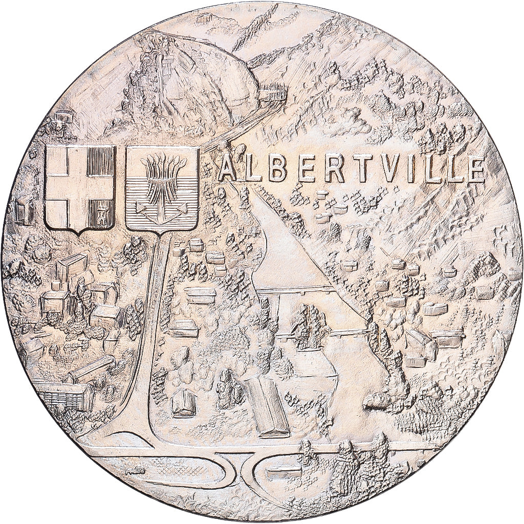 Frankrijk, Medaille, Albertville, 1992, Copper-nickel Aluminium, UNC-