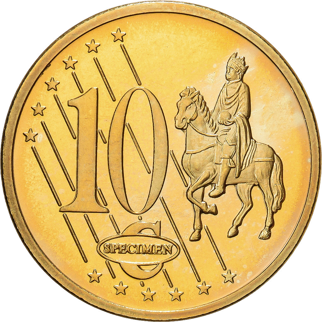 Suécia, medalha, 10 C, Essai-Trial, 2003, Cobre-Níquel Dourado, Gustav II