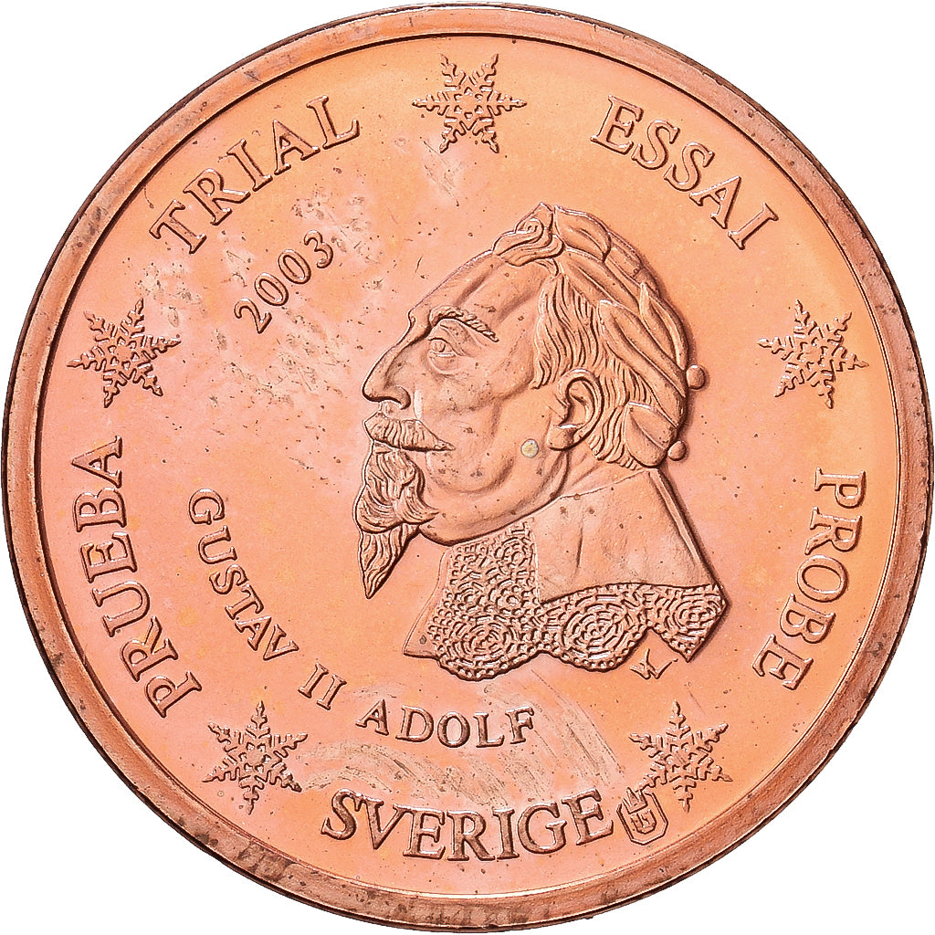Sweden, Medal, 1 C, Essai Trial, 2003, Copper, Gustav II, MS(63)