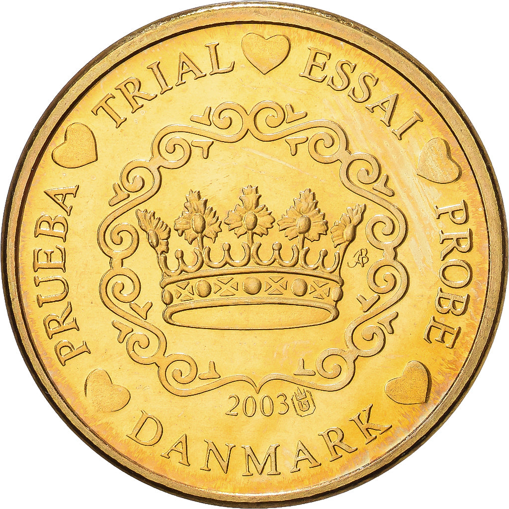 Denmark, Medal, 10 C, Essai-Trial, 2003, Copper-Nickel Gilt, MS(63)
