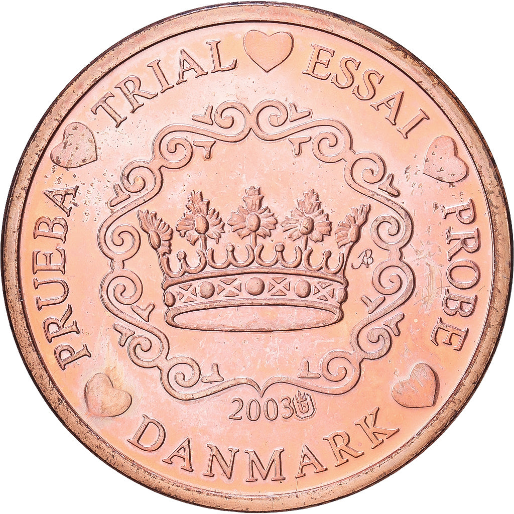 Dinamarca, medalha, 5 C, Essai-Trial, 2003, Cobre, MS(63)