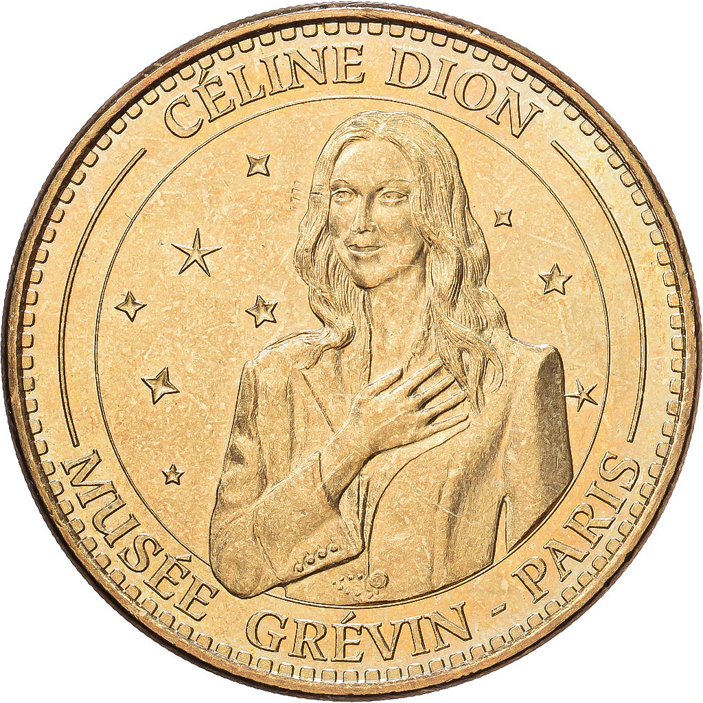 Francia, zeton, 75/ Paris - Musée Grévin - Céline Dion, 2014, Aluminio y