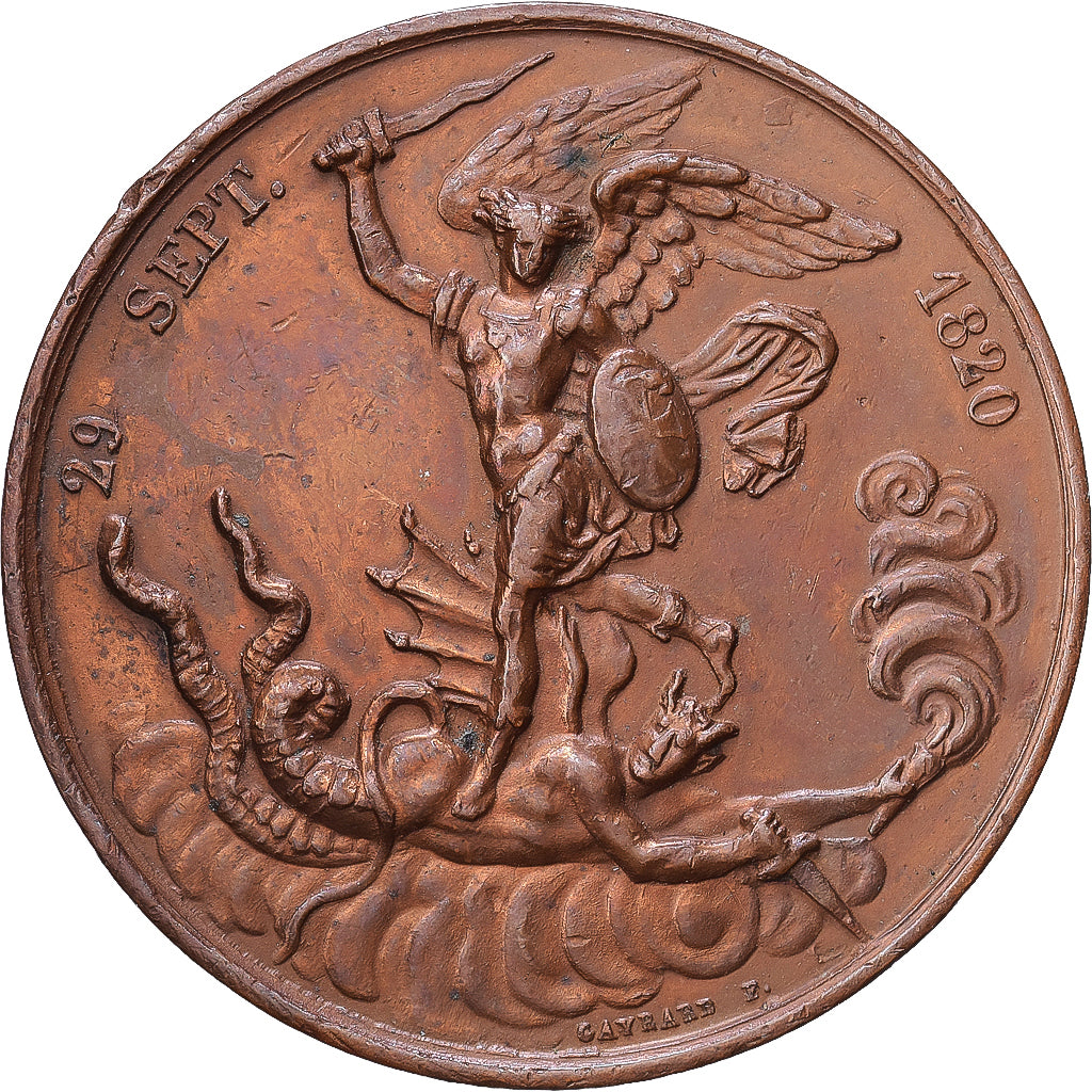 Frankreich, Medaille, Naissance du Duc de Bordeaux, 1820, Bronze, Gayrard, VZ