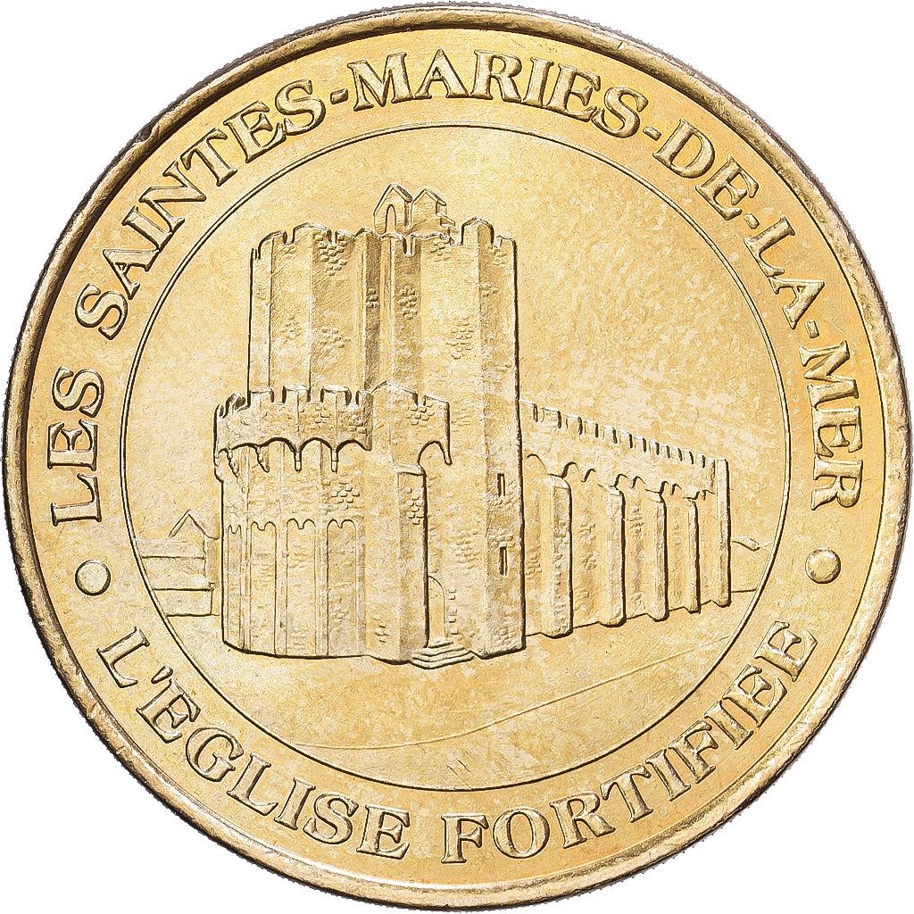 Francia, zeton, Les Saintes Maries de la mer - Eglise n°1, 2001, Aluminio y