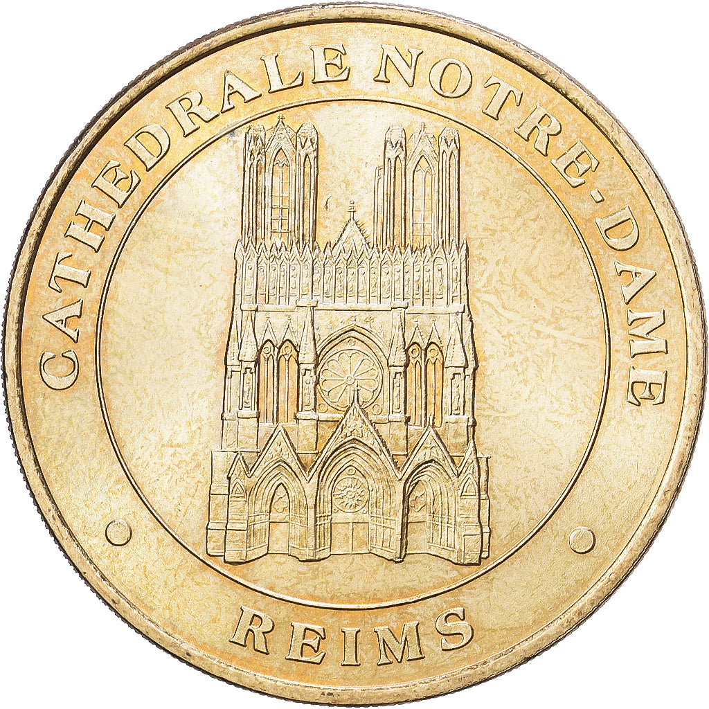 Francia, zeton, Reims - Cathédrale Notre Dame, 2001, Aluminio y cuproníquel
