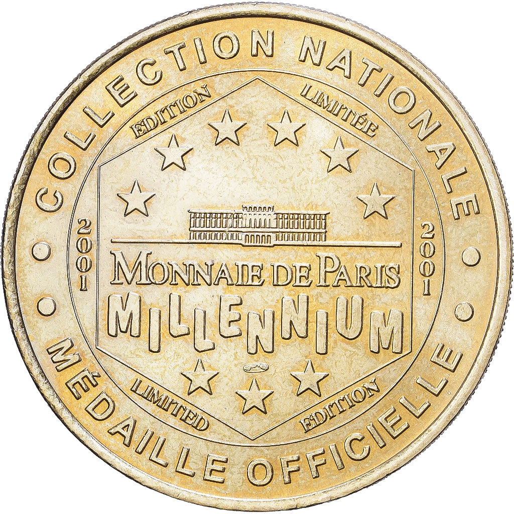 Francia, zeton, Reims - Cathédrale Notre Dame, 2001, Aluminio y cuproníquel