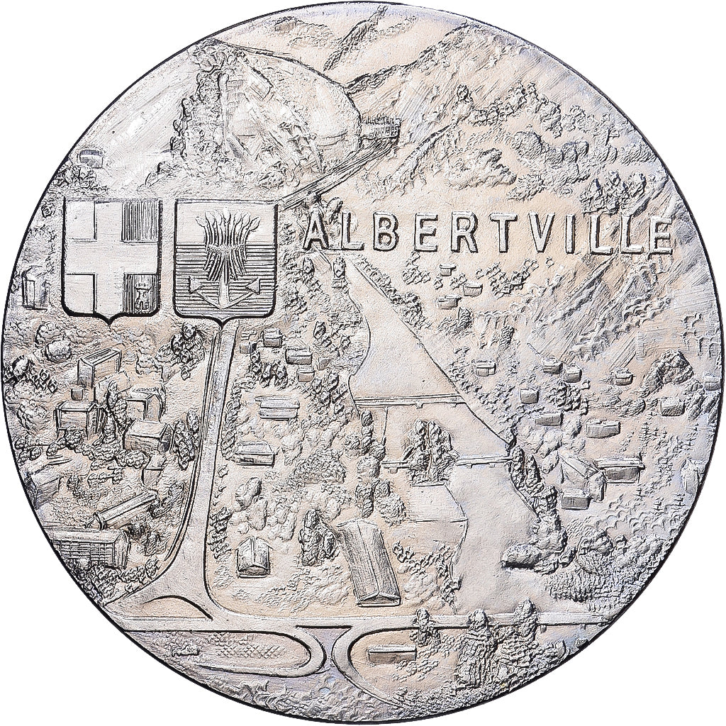 Frankreich, Medaille, Albertville, 1992, Copper-nickel Aluminium, UNZ