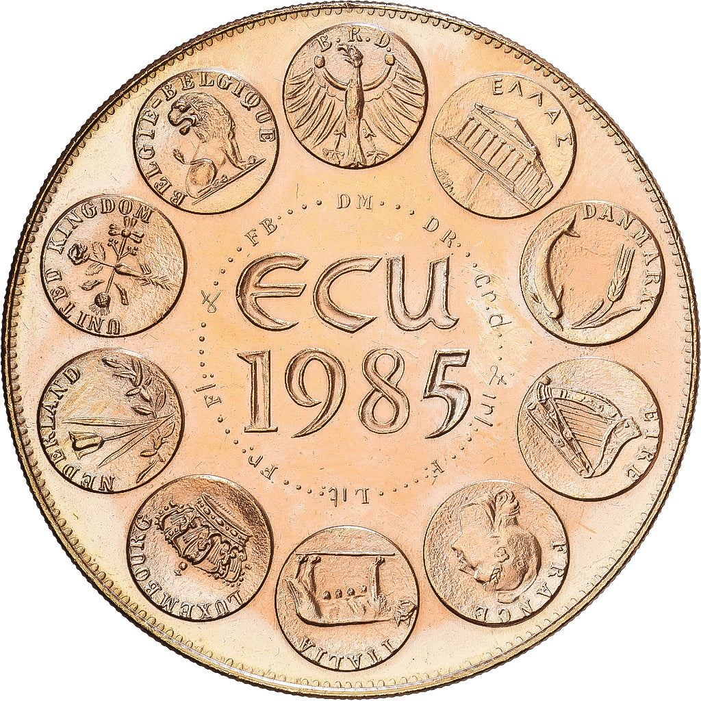 France, Medal, Ecu Europa, Marianne, 1985, Copper-Nickel Gilt, Rodier, MS(65-70)