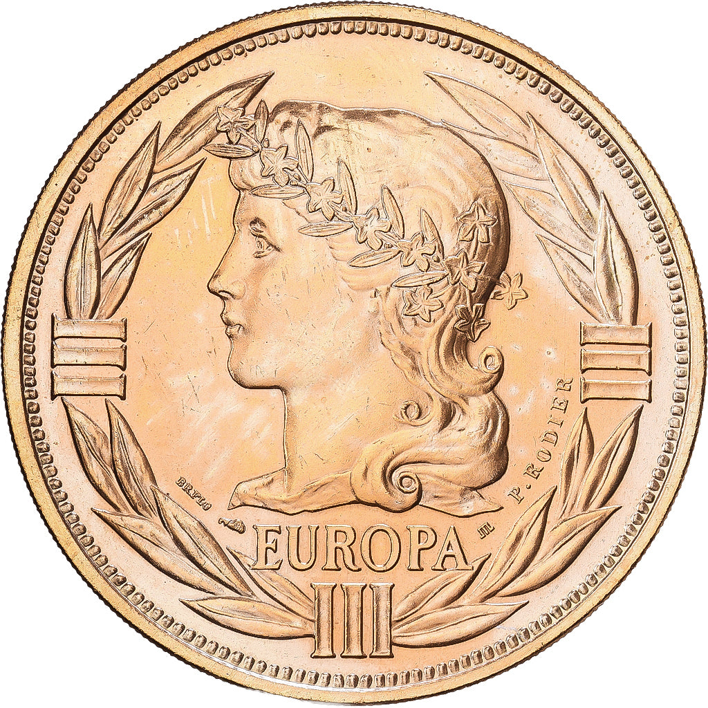 France, Medal, Ecu Europa, Marianne, 1985, Copper-Nickel Gilt, Rodier, MS(65-70)