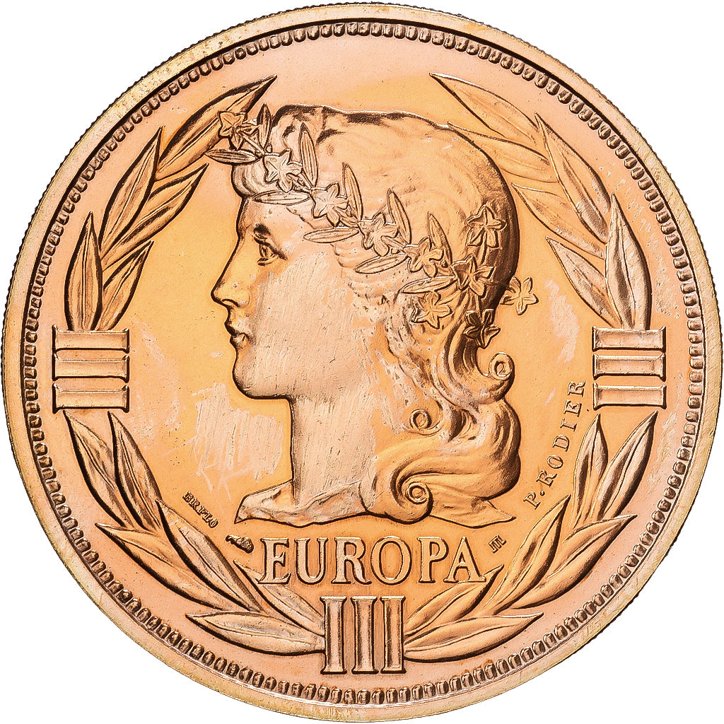 Frankreich, Medaille, Ecu Europa, Marianne, 1988, Copper-Nickel Gilt, Rodier