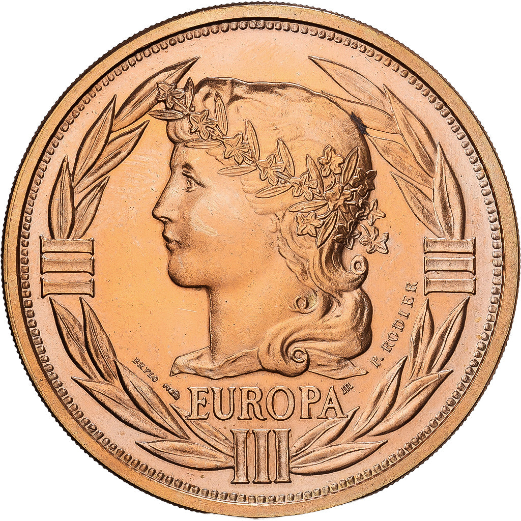 France, Medal, Ecu Europa, Marianne, 1989, Copper-Nickel Gilt, Rodier, MS(65-70)