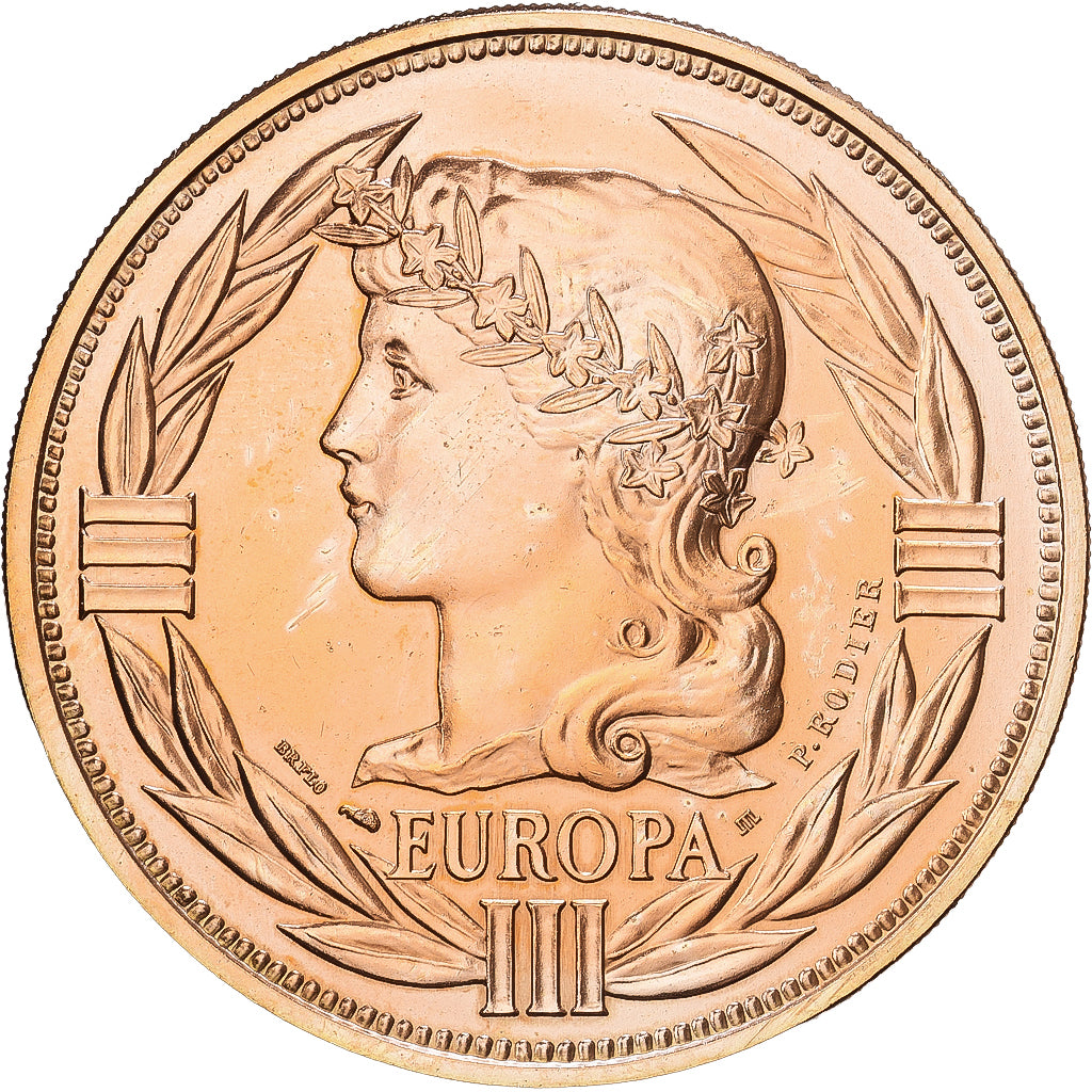 France, Medal, Ecu Europa, Marianne, 1987, Copper-Nickel Gilt, Rodier, MS(65-70)