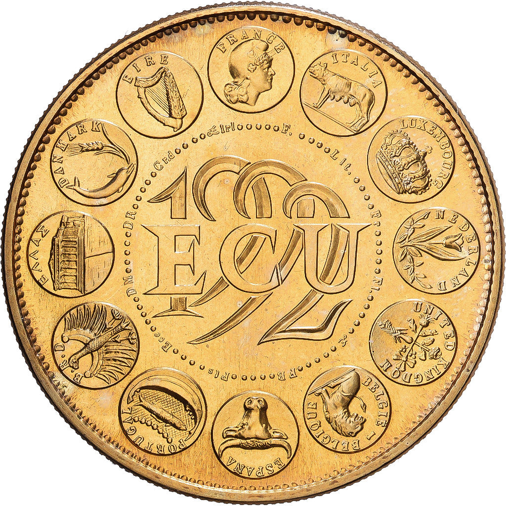 France, Médaille, Ecu Europa, Marianne, 1992, Cupronickel doré, SPL+, Rodier