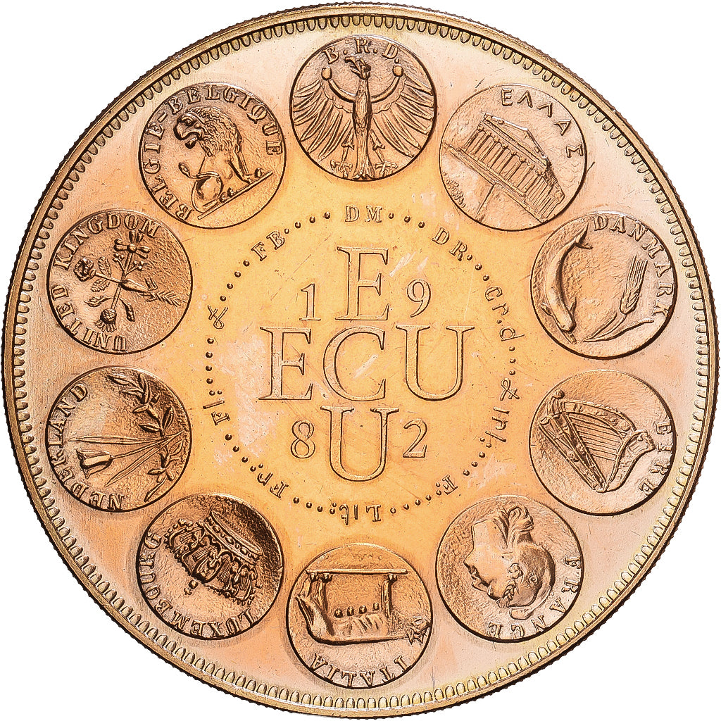 Francia, medalla, Ecu Europa, Europe Assise, 1982, Cobre - níquel dorado