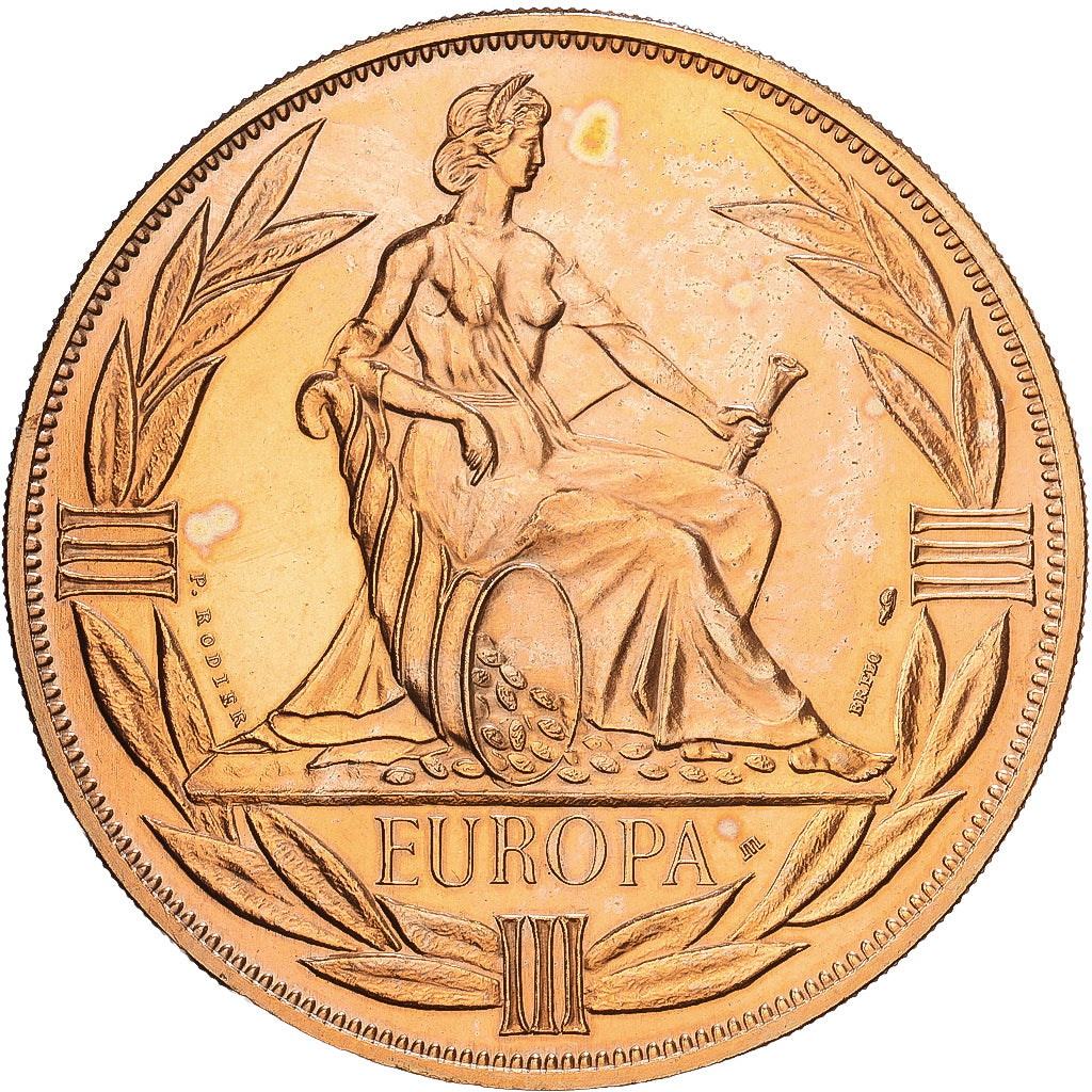 Francia, medalla, Ecu Europa, Europe Assise, 1982, Cobre - níquel dorado