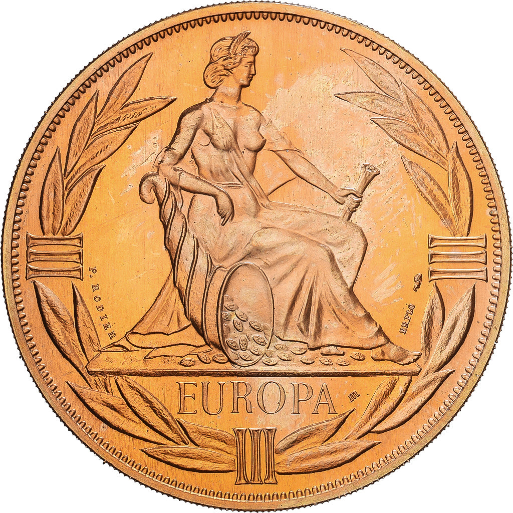 Francia, medalla, Ecu Europa, Europe Assise, 1981, Cobre - níquel dorado
