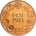 France, Médaille, Ecu Europa, Europe Assise, 1983, Cupronickel doré, FDC