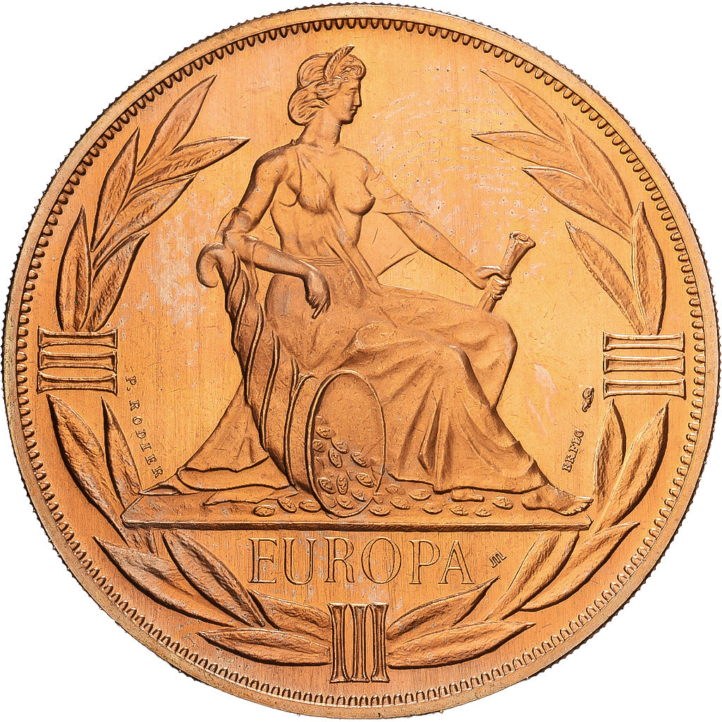 France, Médaille, Ecu Europa, Europe Assise, 1983, Cupronickel doré, FDC