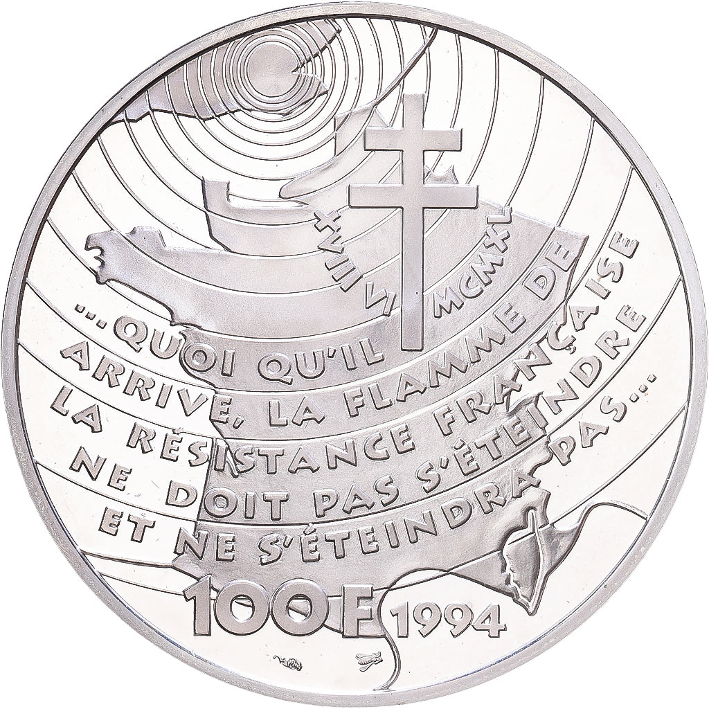 France, 100 Francs, Libération - Appel du 18 Juin 1940, 1994, Paris, Argent