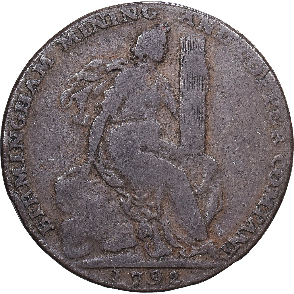 Grande-Bretagne, Halfpenny Token, Birmingham Mining & Copper Company, 1792