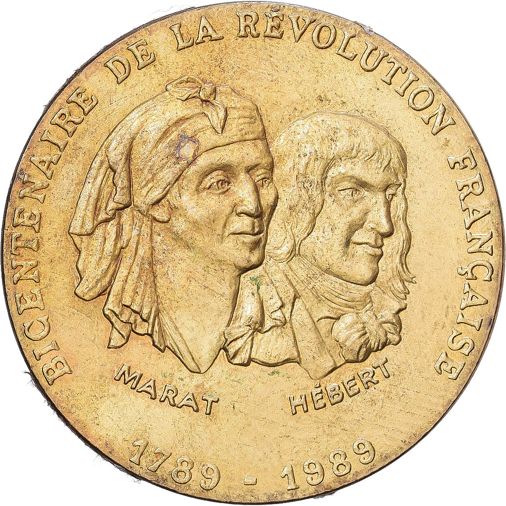 France, Medal, Révolution Française, Marat / Hébert, Copper-nickel Aluminium
