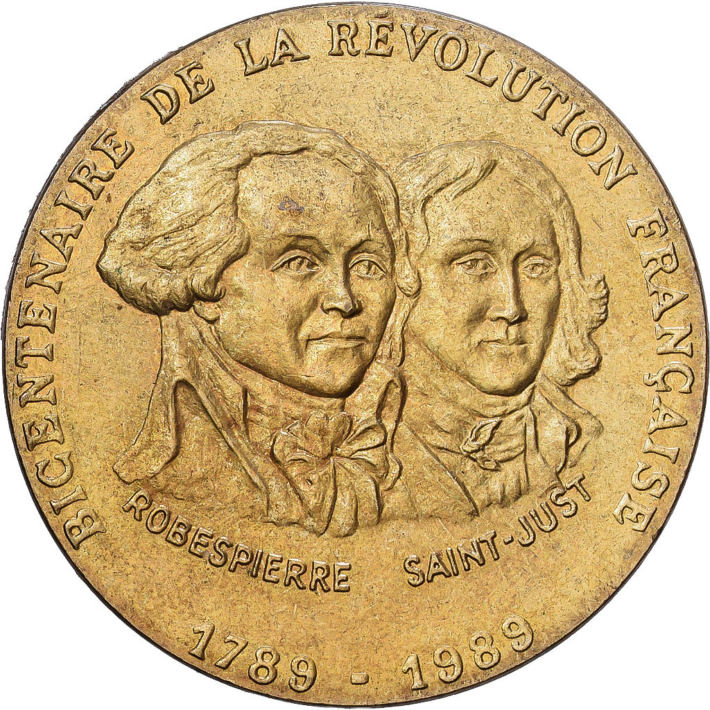França, medalha, Révolution Française, Robespierre / Saint-Just, Cuproníquel