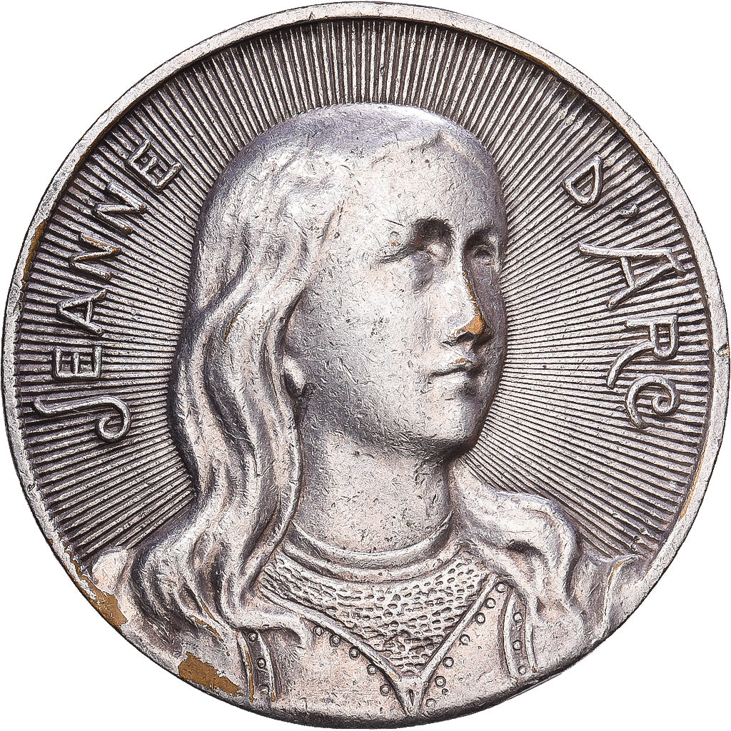 Francia, medalla, Jeanne d'Arc, Bronce plateado, MBC
