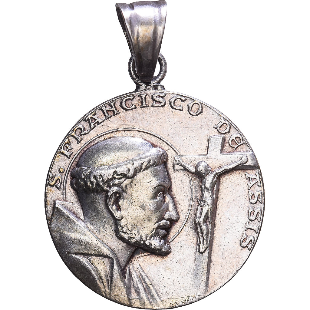 Frankreich, Medaille, Saint François d'Assise, Silvered bronze, SS