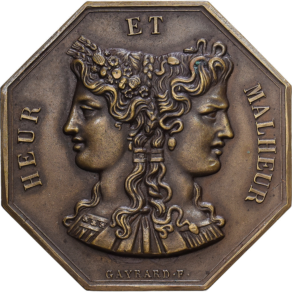 Francia, medaglia, Heur et Malheur, Bronzo, Gayrard, Restrike, BB+