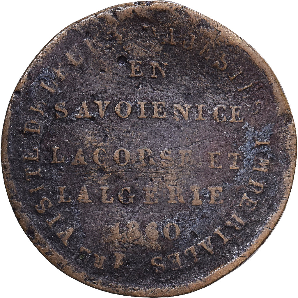 Algeria, Medaille, Napoléon III, Visite en Savoie Nice et l'Algérie, 1860