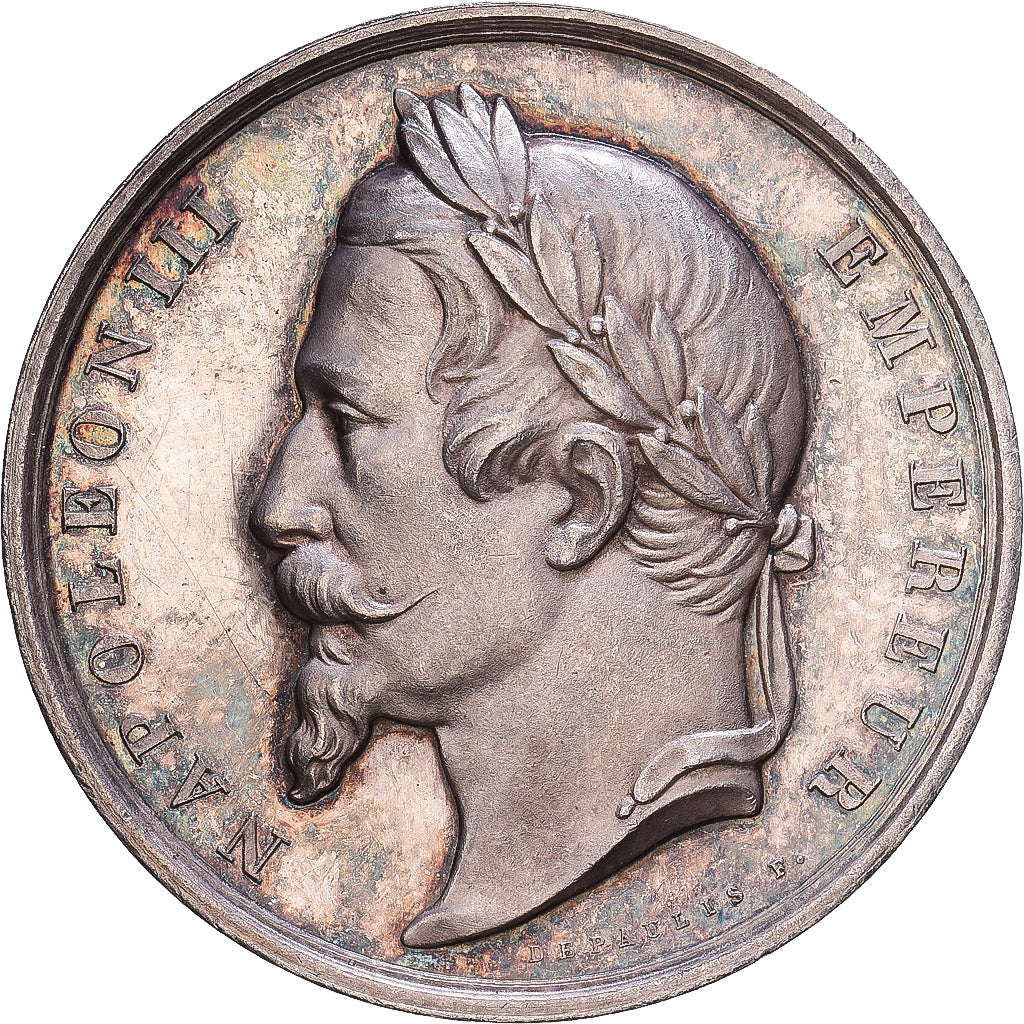França, medalha, Napoléon III, Bureaux d'Administration des Lycées, Prata