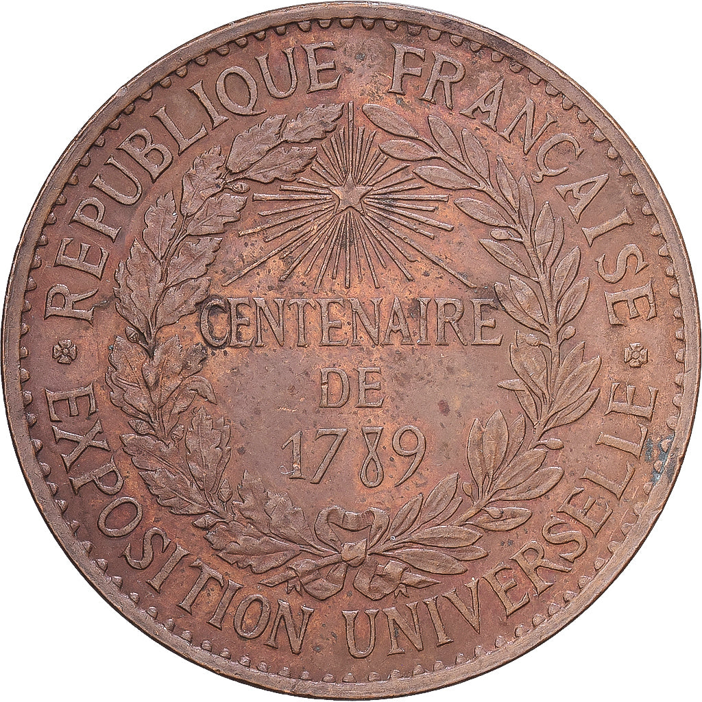 Francia, zeton, Exposition universelle de Paris, 1889, Bronce, Barre, BC+