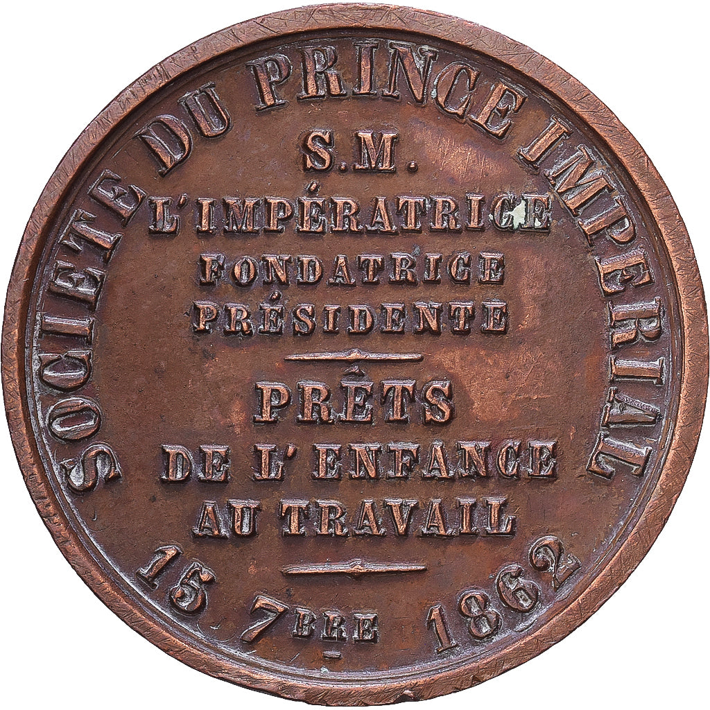 Francia, medalla, Napoléon IV, Société du Prince Impérial, Enfance au