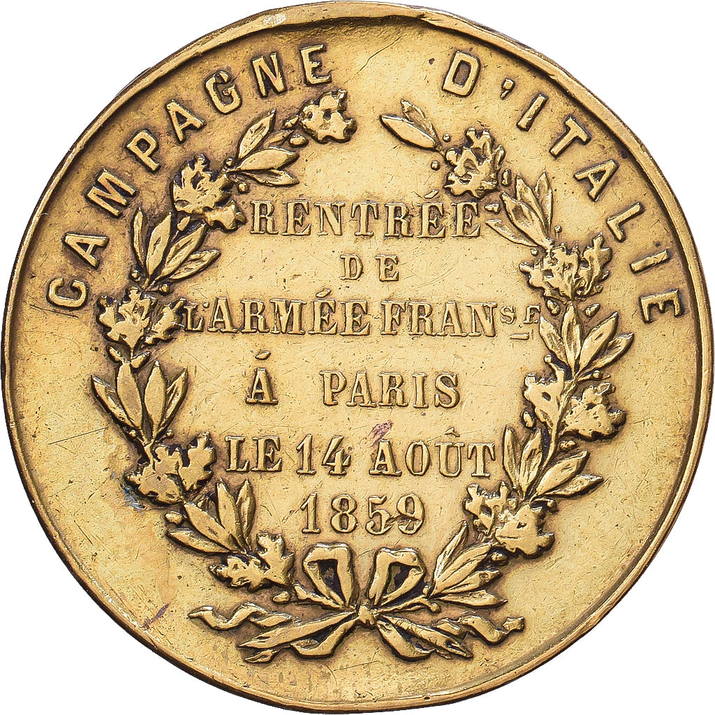 France, Medal, Napoléon III, Campagne d'Italie, Rentrée de l'Armée à Paris