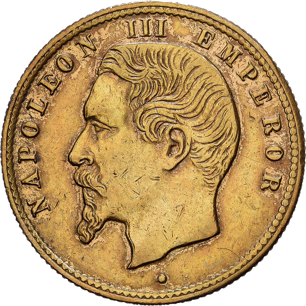 France, Médaille, Napoléon III, Visit to Victoria, 1855, Laiton, TTB