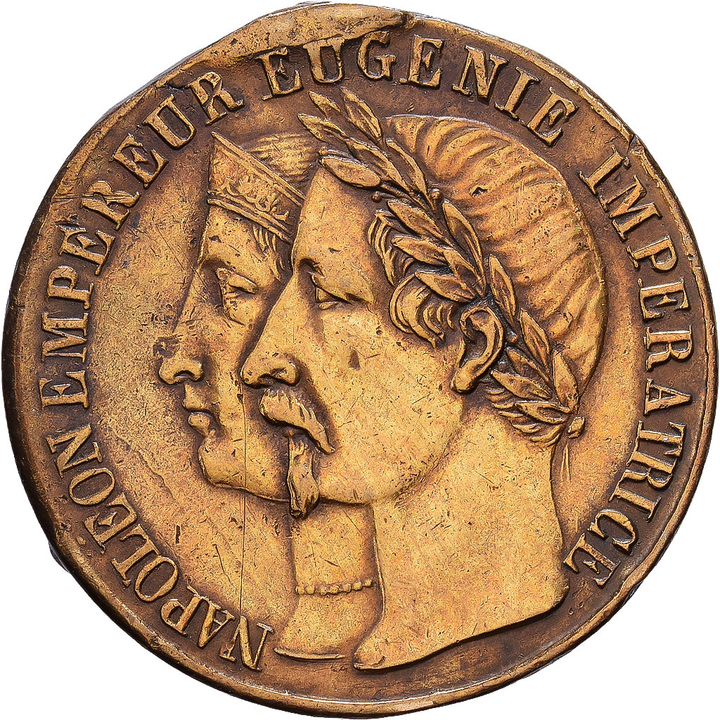 France, Médaille, Mariage de Napoléon III et Eugénie à Notre Dame, 1853