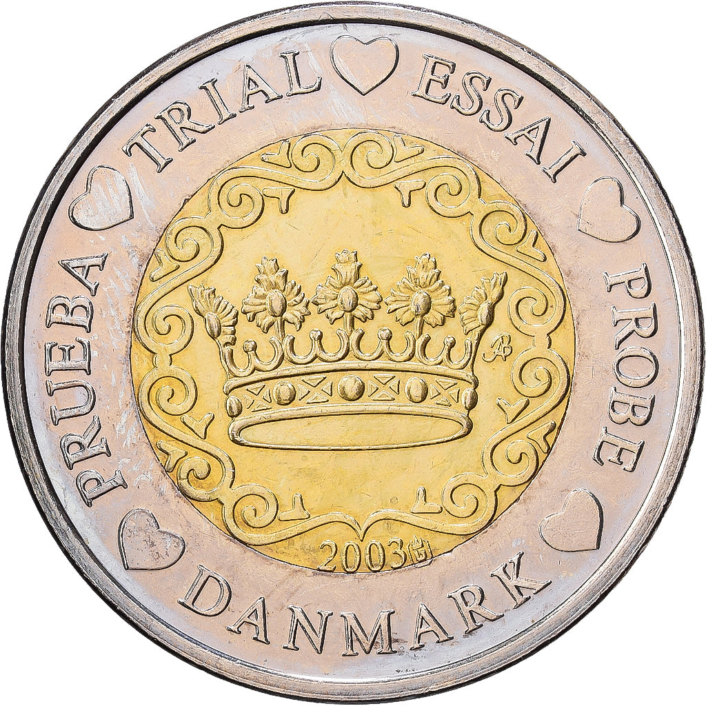 Danimarca, medaglia, 2 E, Essai-Trial, 2003, Bi-metallico, SPL